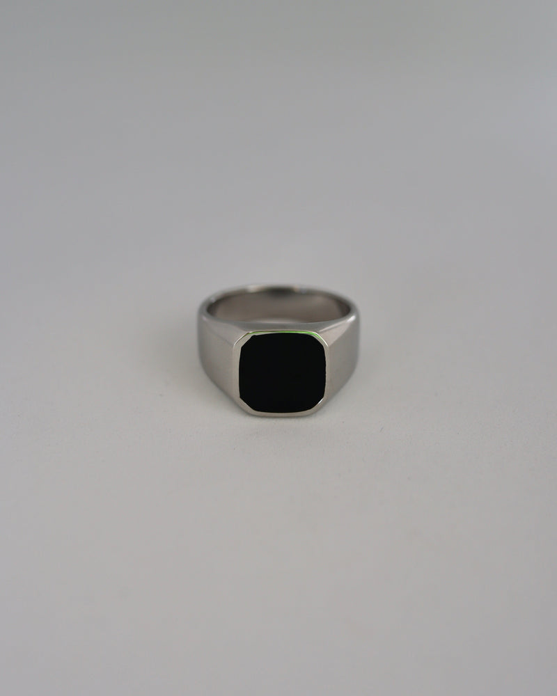 black square signet ring