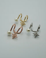 star × pearl ear cuff