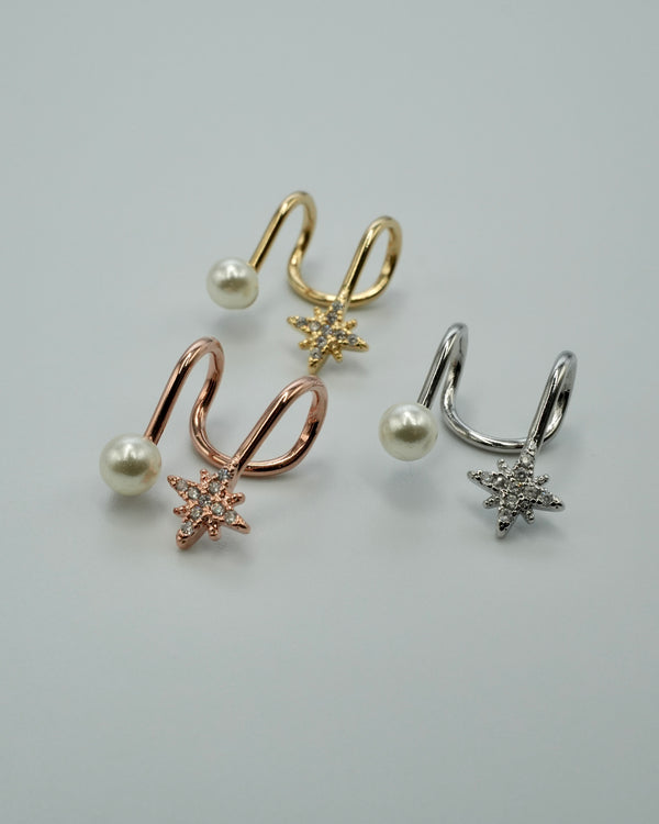 star × pearl ear cuff