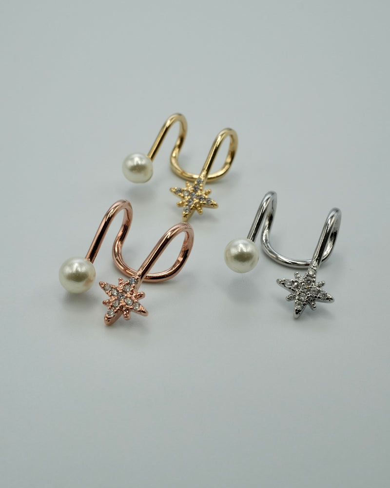 star × pearl ear cuff