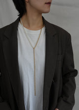 pearl × ball long necklace