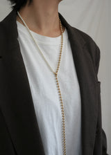 pearl × ball long necklace