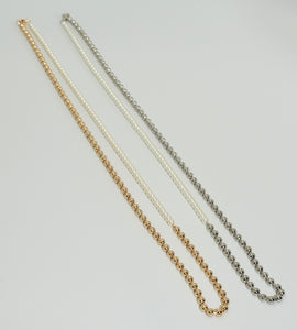 pearl × ball long necklace