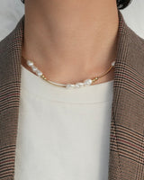 pearl wave short necklace