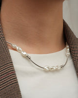 pearl wave short necklace