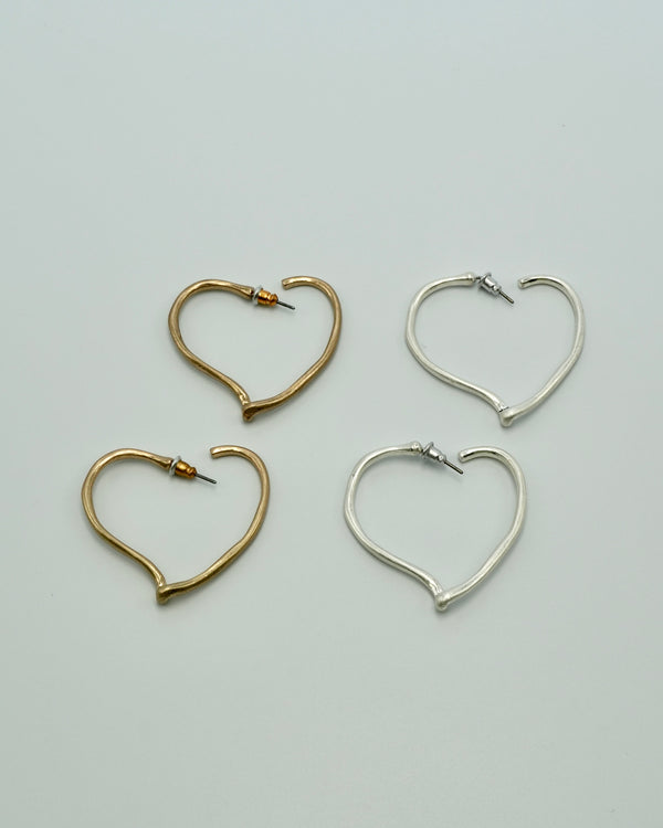 matte heart hoop pierce