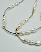 pearl wave short necklace