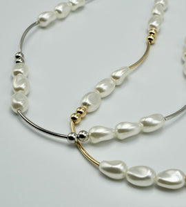 pearl wave short necklace