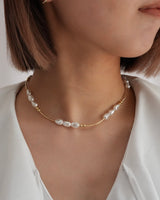 pearl wave short necklace