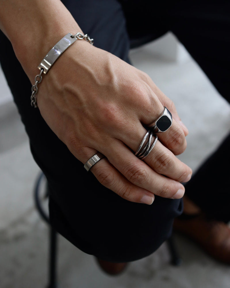 black square signet ring