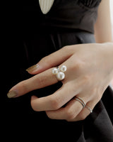 triple large pearl ring