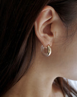 clear & bullion hoop pierce