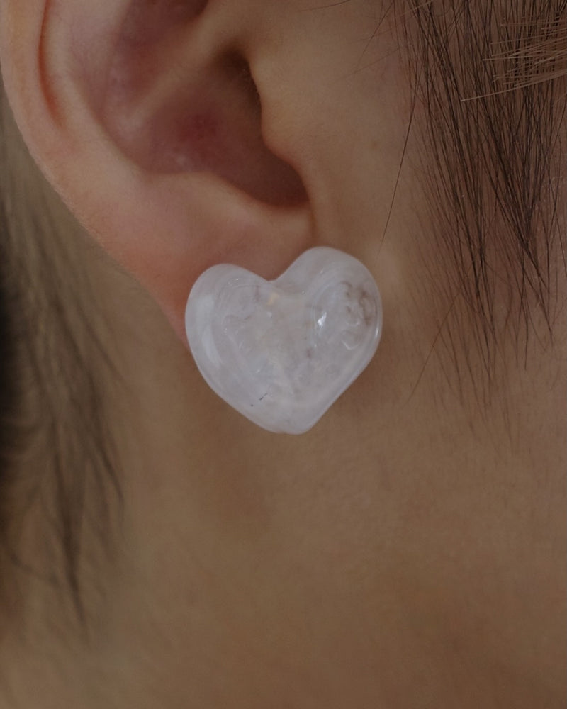 fog clear heart pierce & earring