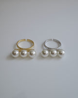 triple pearl rod ring