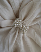 silver beads ribbon ring