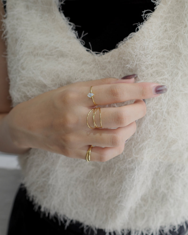 thin cross line ring