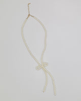 pearl ribbon long necklace