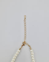 pearl ribbon long necklace