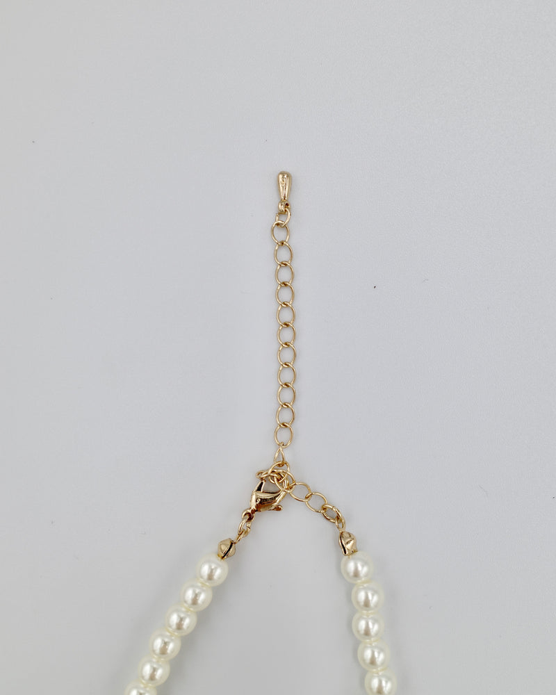 pearl ribbon long necklace