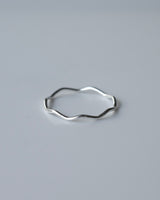 thin ripple line ring (silver925)