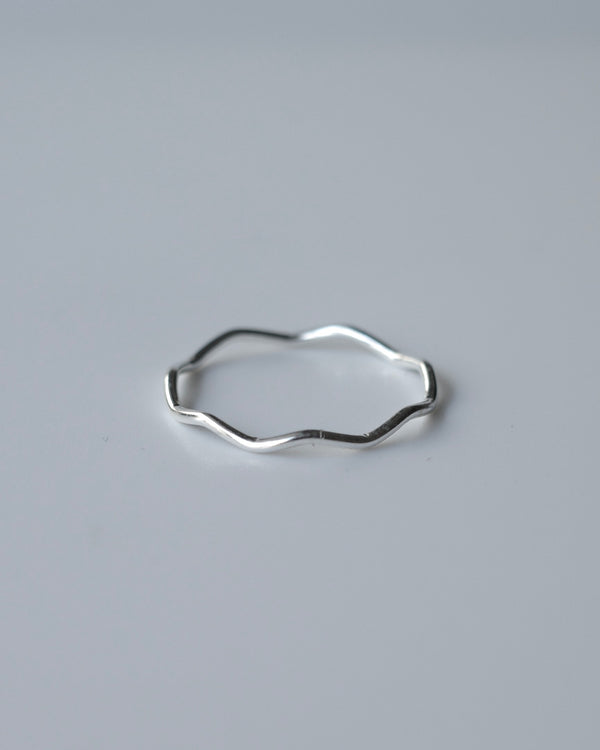 thin ripple line ring (silver925)