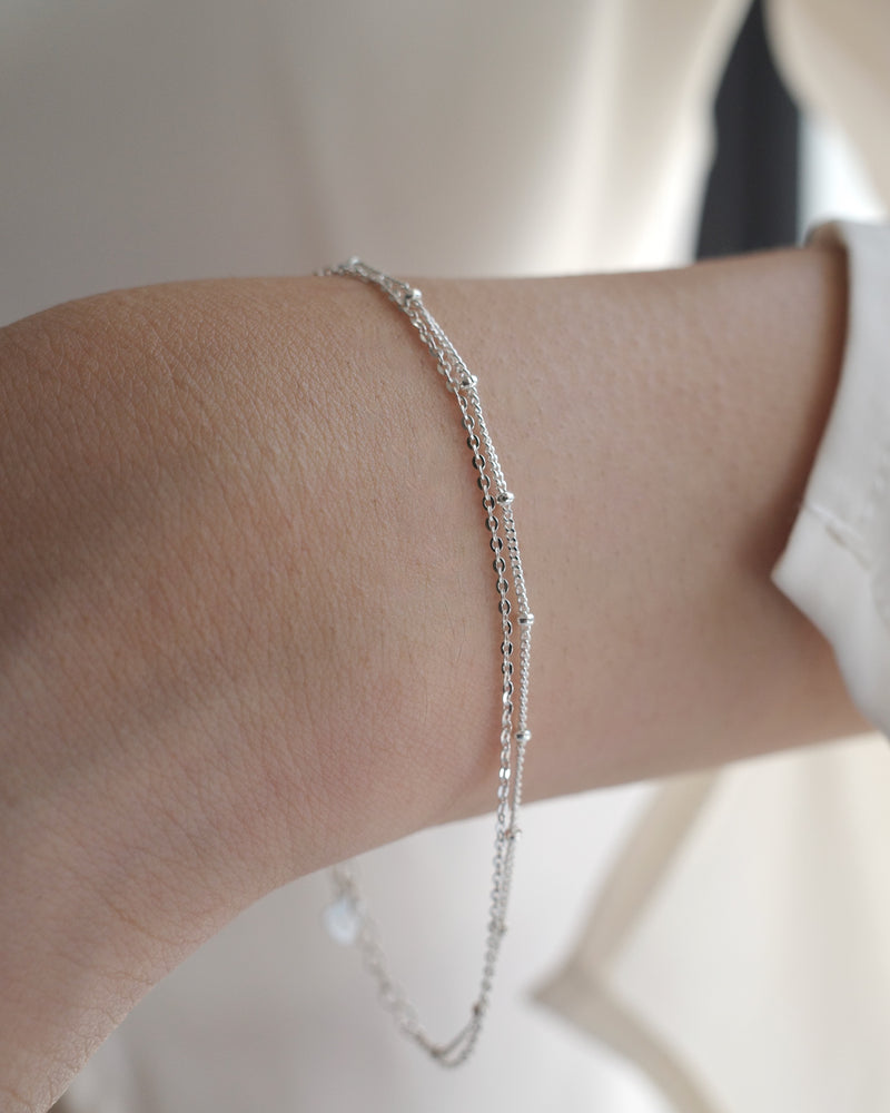 double chain bracelet (silver925)